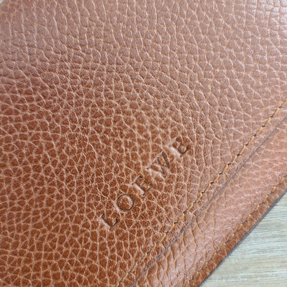 Loewe brown grain textured leather card holder wallet - Picture 5 of 6